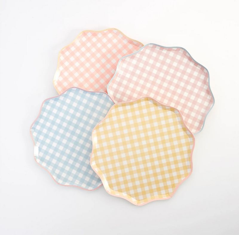gingham side plates