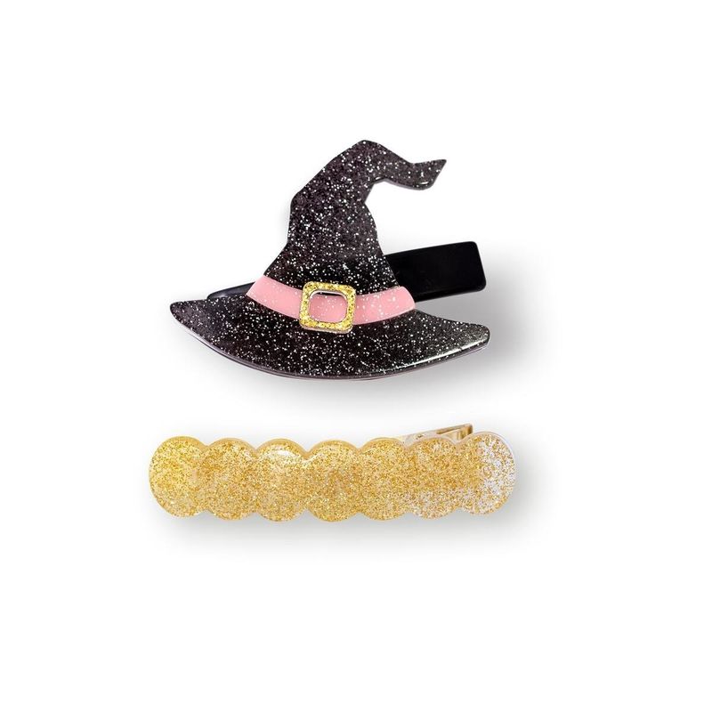 witch hat &amp; wave hairclips