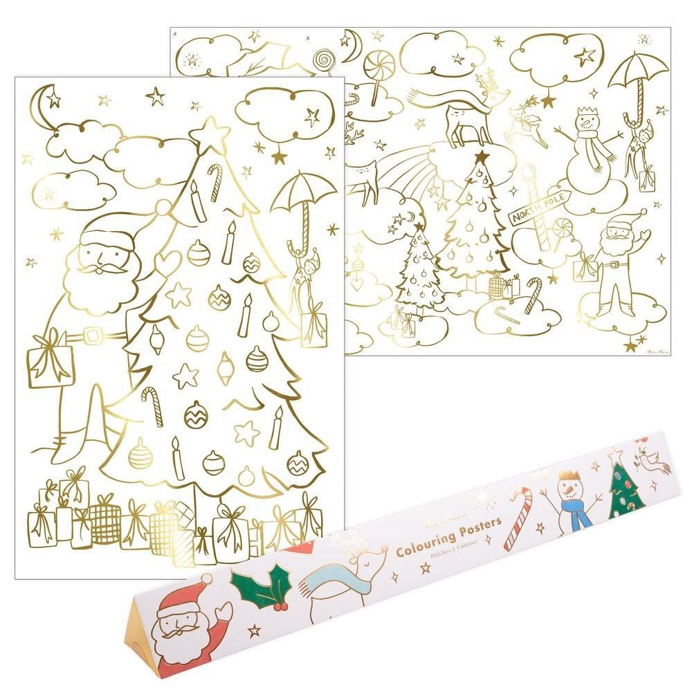 christmas coloring poster