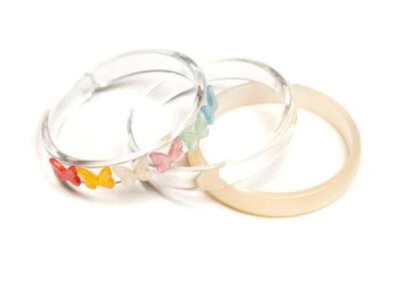 pearl butterfly bangles set