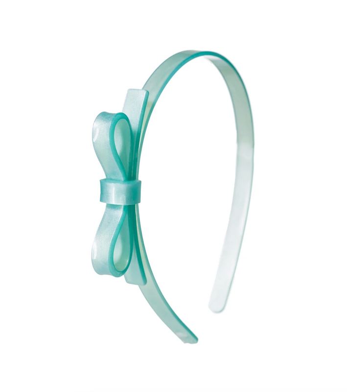 HB thin bow mint satin
