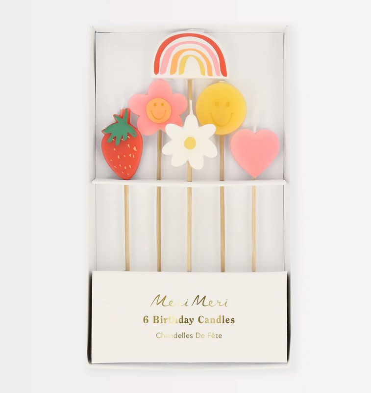 happy face icons candles