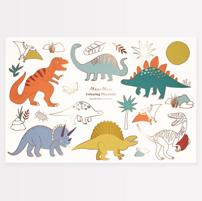 dinosaurs coloring placemats
