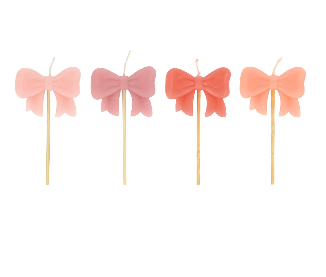 pink bow candles