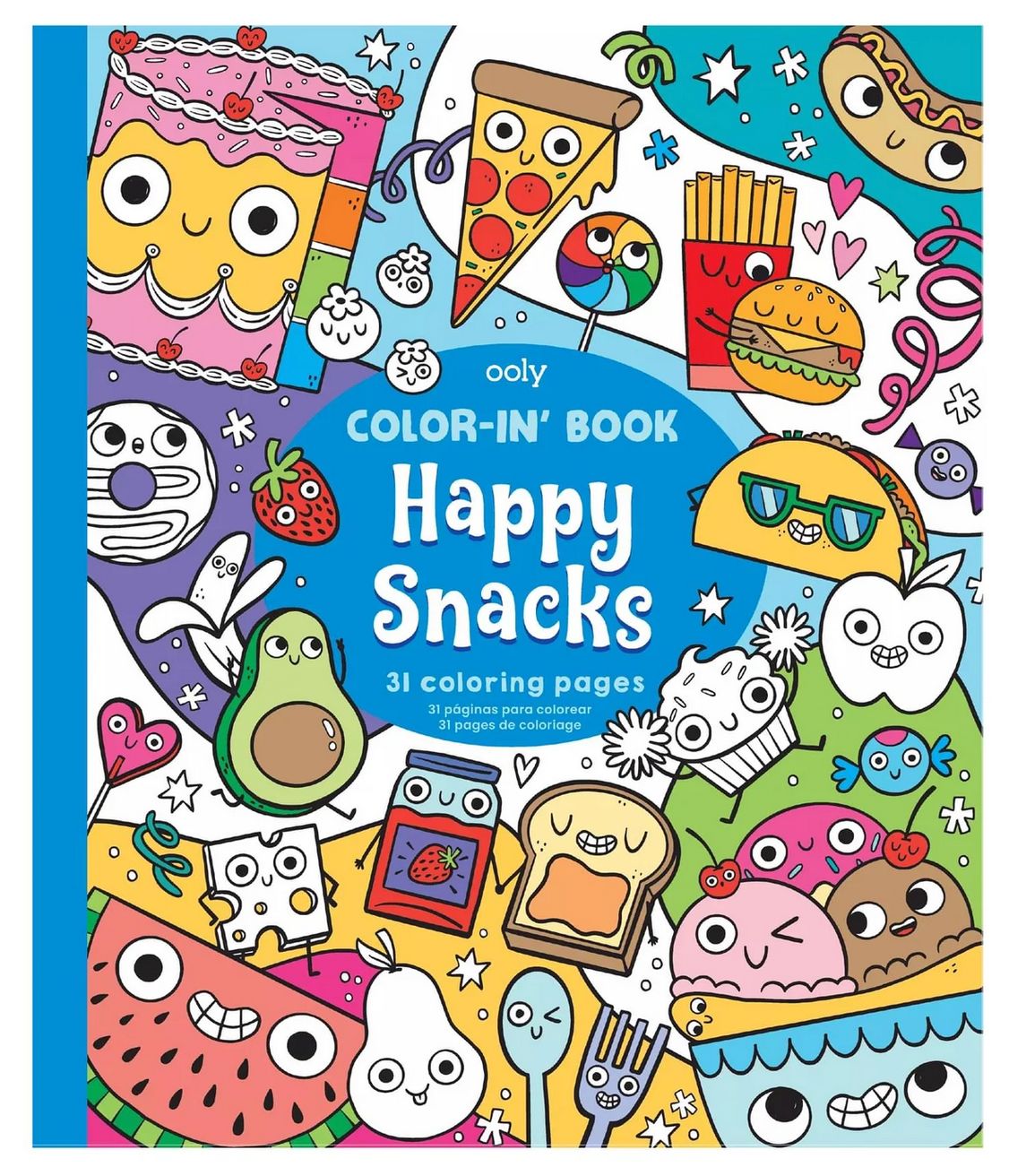 happy snacks color-in book