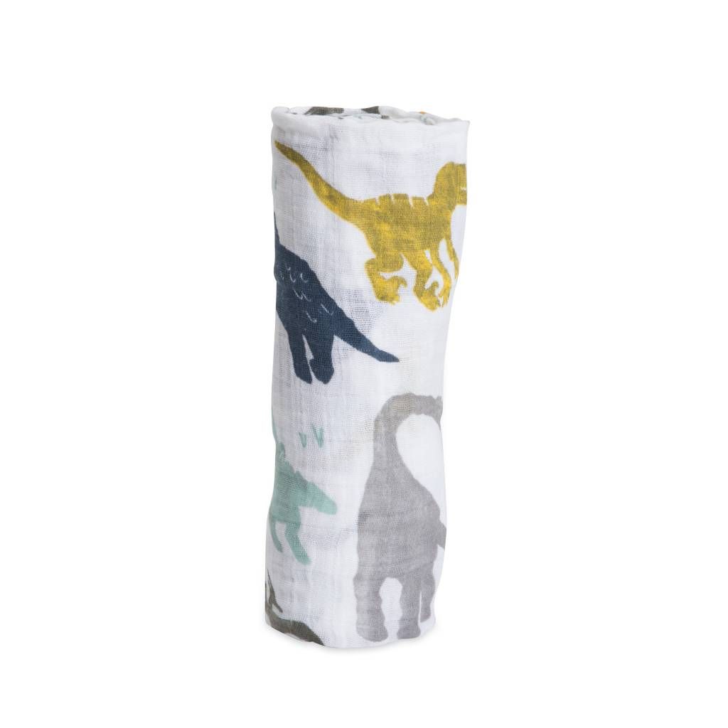 cotton muslin swaddle- dino friends