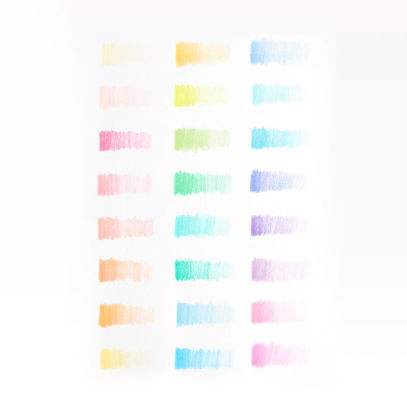 pastel hues colored pencils