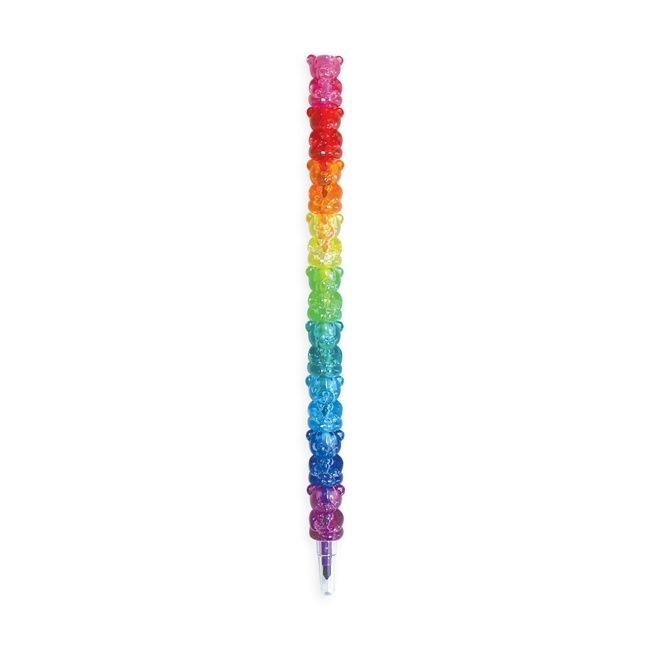 gummy bears stacking crayons