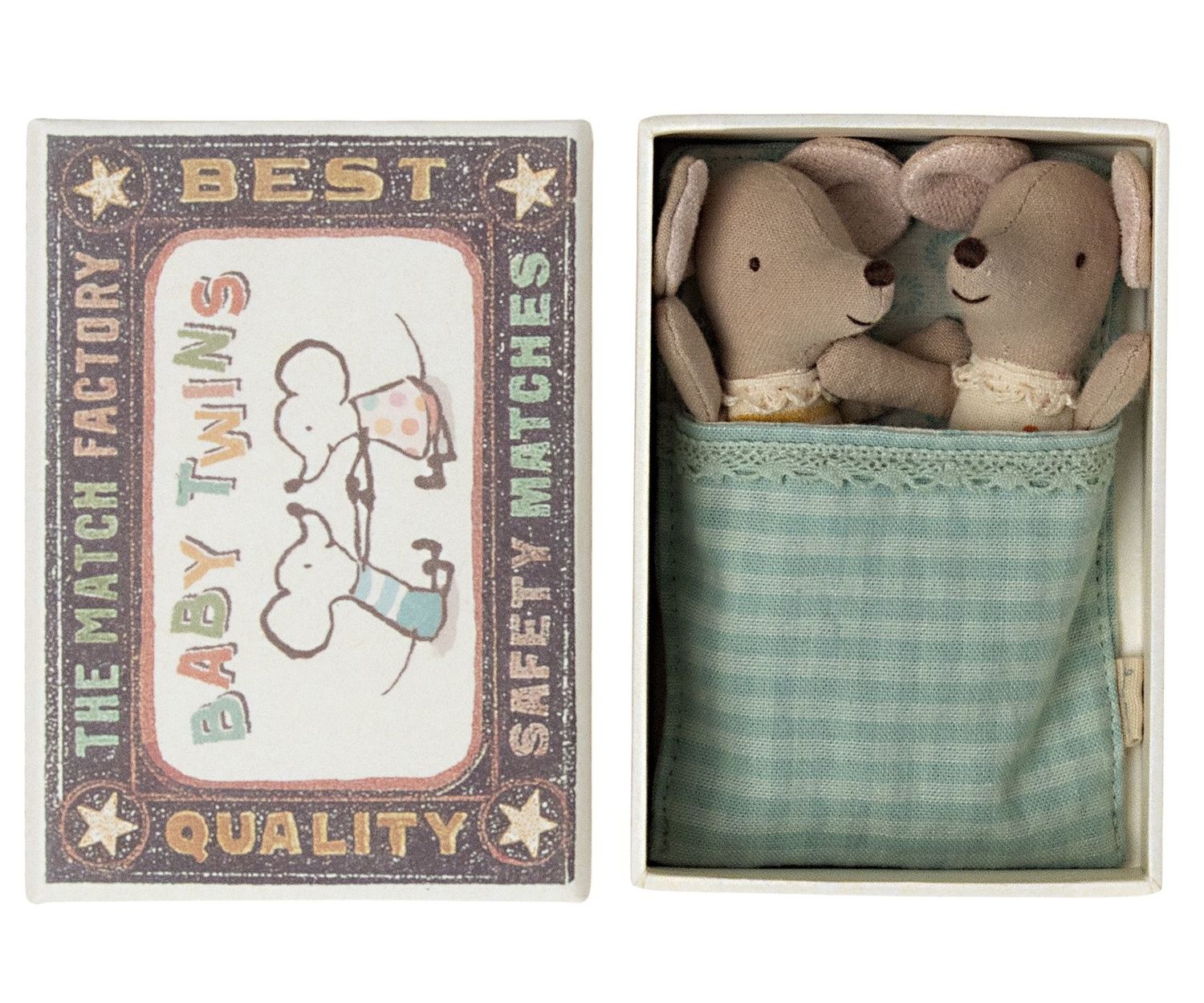twins, baby mice in matchbox