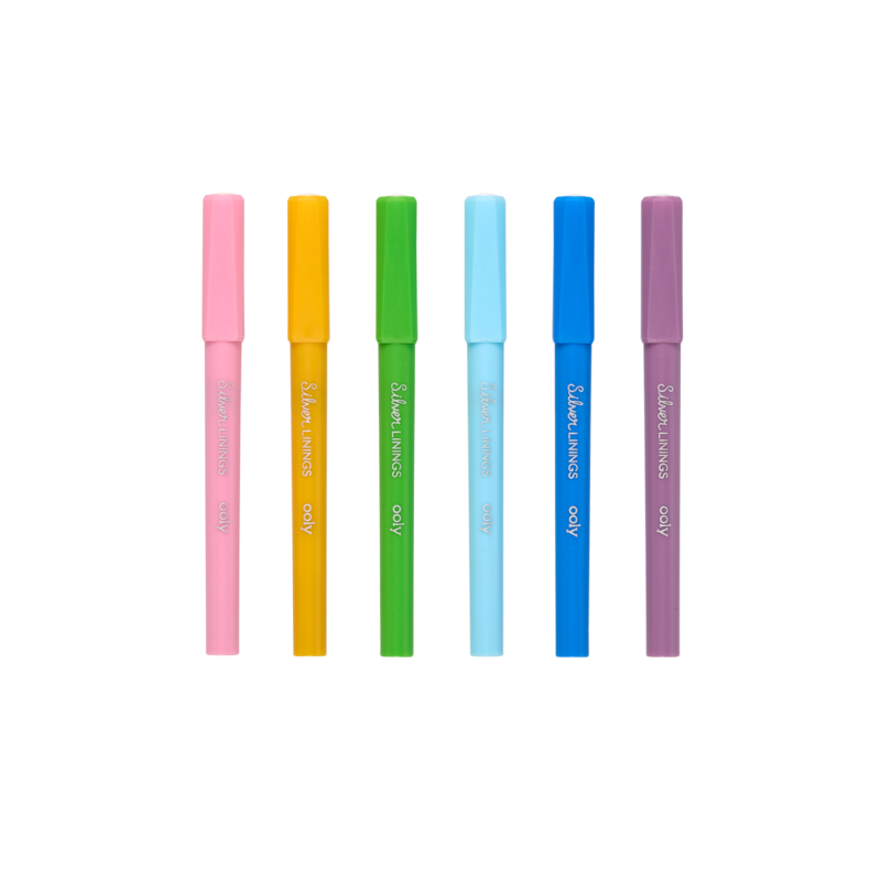 silver linings markers- set of 6