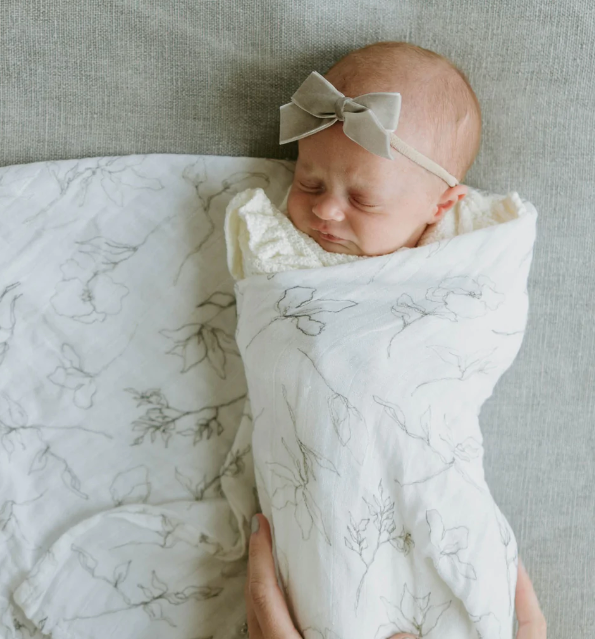 organic swaddle- pencil floral