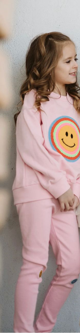 smile leggings- pink
