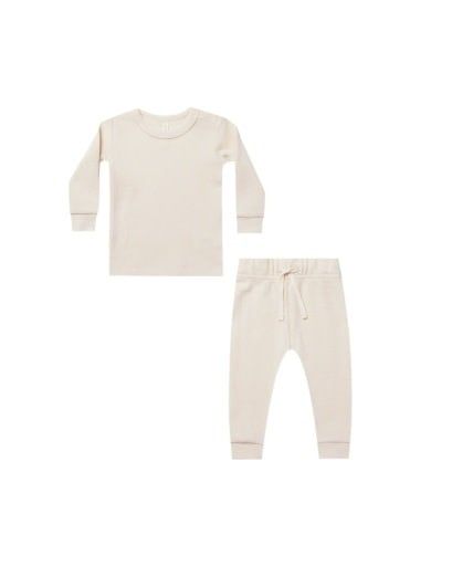 WAFFLE TOP + PANT SET || NATURAL