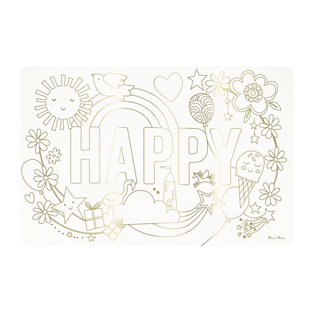 happy icons coloring placemats