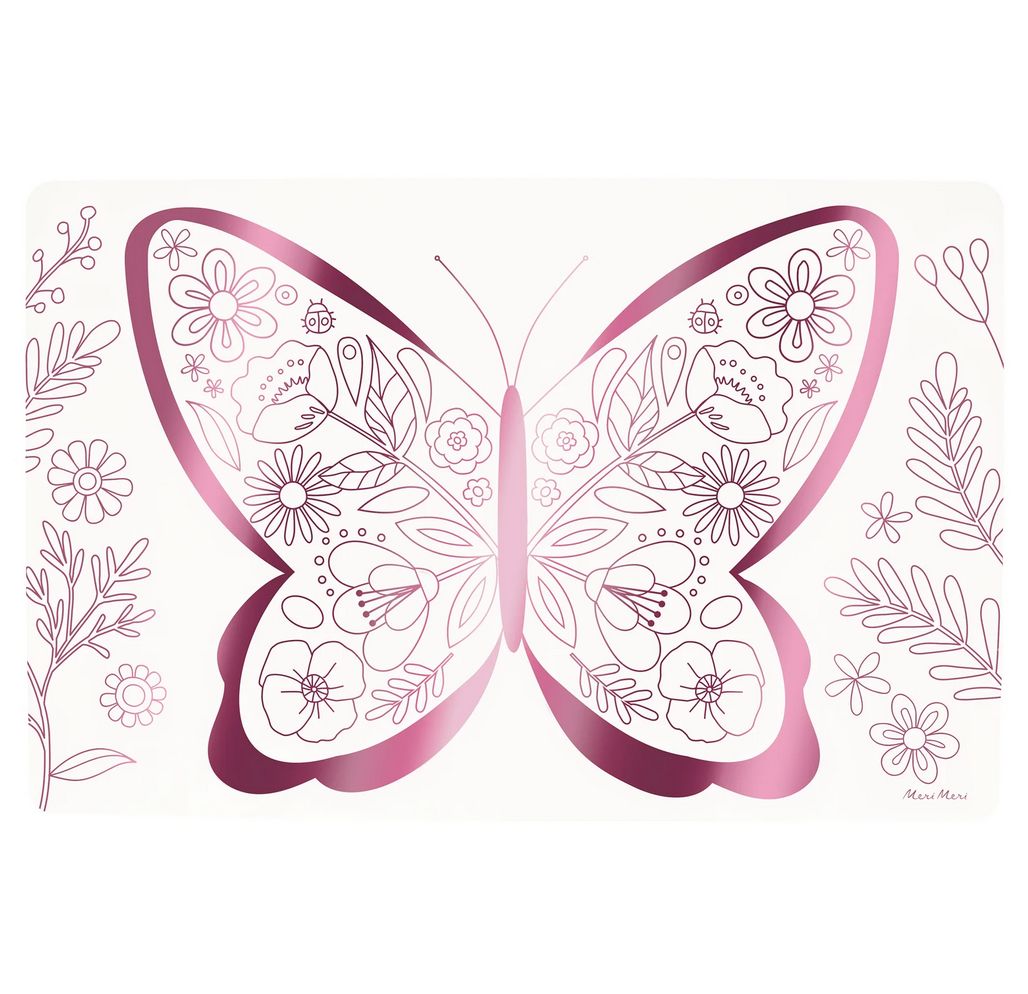 butterflies &amp; flowers coloring placemats