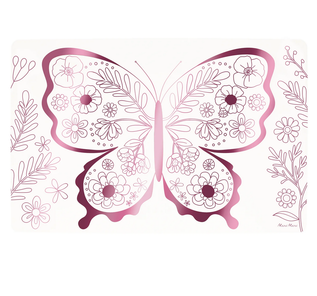 butterflies &amp; flowers coloring placemats
