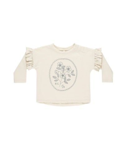 RUFFLE LONG SLEEVE TEE || WILDFLOWER