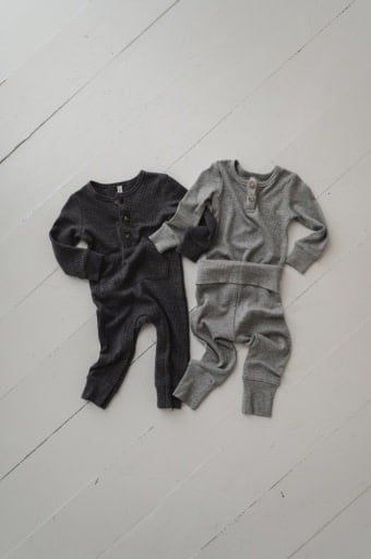 RIBBED HENLEY BODYSUIT SET