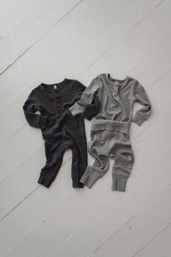 RIBBED HENLEY BODYSUIT SET