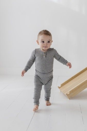 RIBBED HENLEY BODYSUIT SET