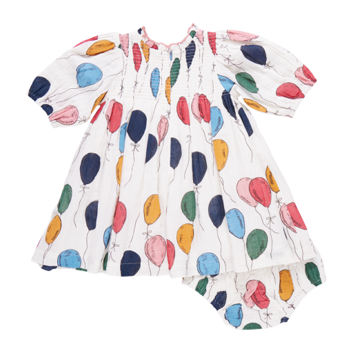 baby girls stevie puff sleeve dress set - balloon bunches