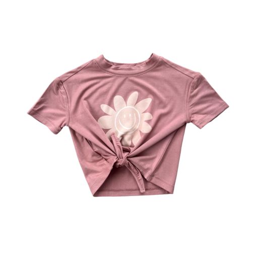 GIRL'S TIE FRONT SHIRT