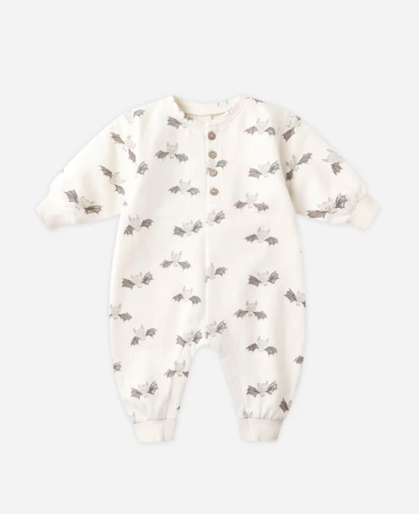 RELAXED FLEECE JUMPSUIT || BATS