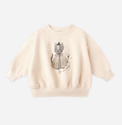 RELAXED FLEECE SWEATSHIRT || MAGIC CAT