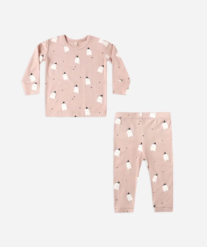 BAMBOO PAJAMA SET || PINK GHOSTS