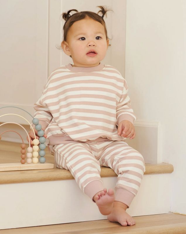 RELAXED SWEATPANT || PINK STRIPE