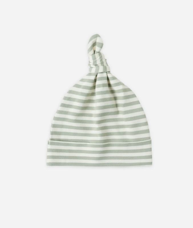 KNOTTED BABY HAT || FERN STRIPE