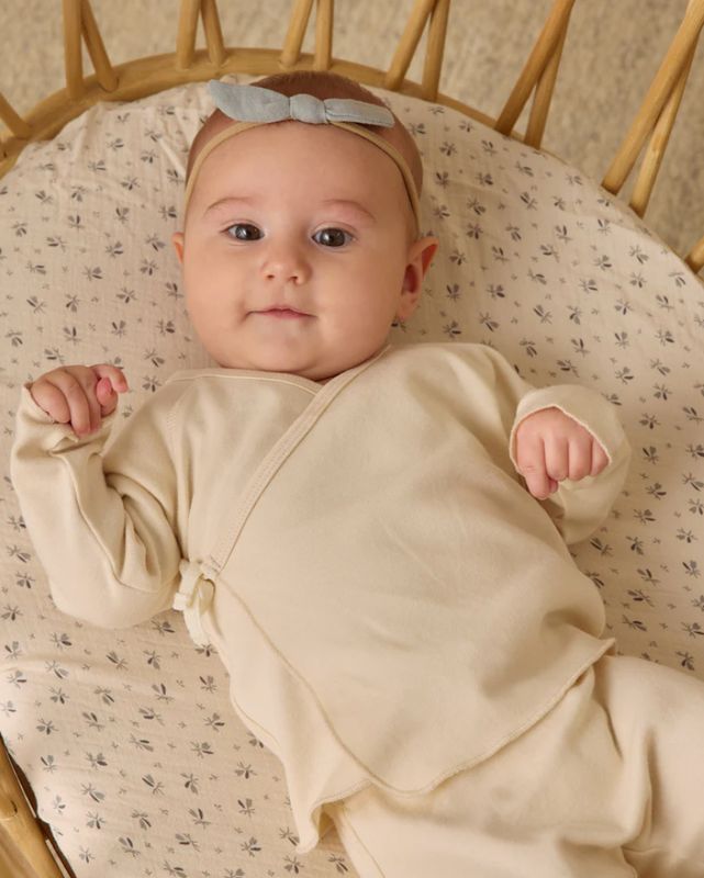 WRAP TOP + FOOTED PANT SET || NATURAL