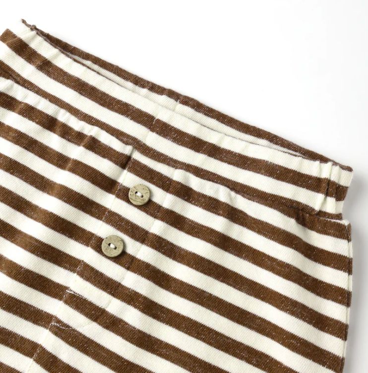 BABY CRU PANT || BROWN STRIPE