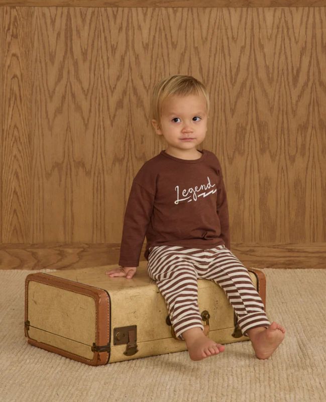BABY CRU PANT || BROWN STRIPE