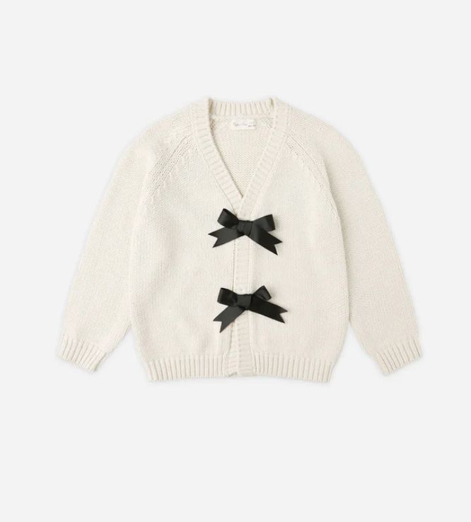 BOW CARDIGAN || NATURAL