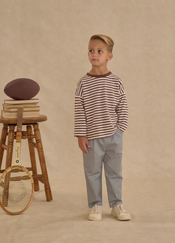 CAMDEN LONG SLEEVE TEE || BROWN STRIPE