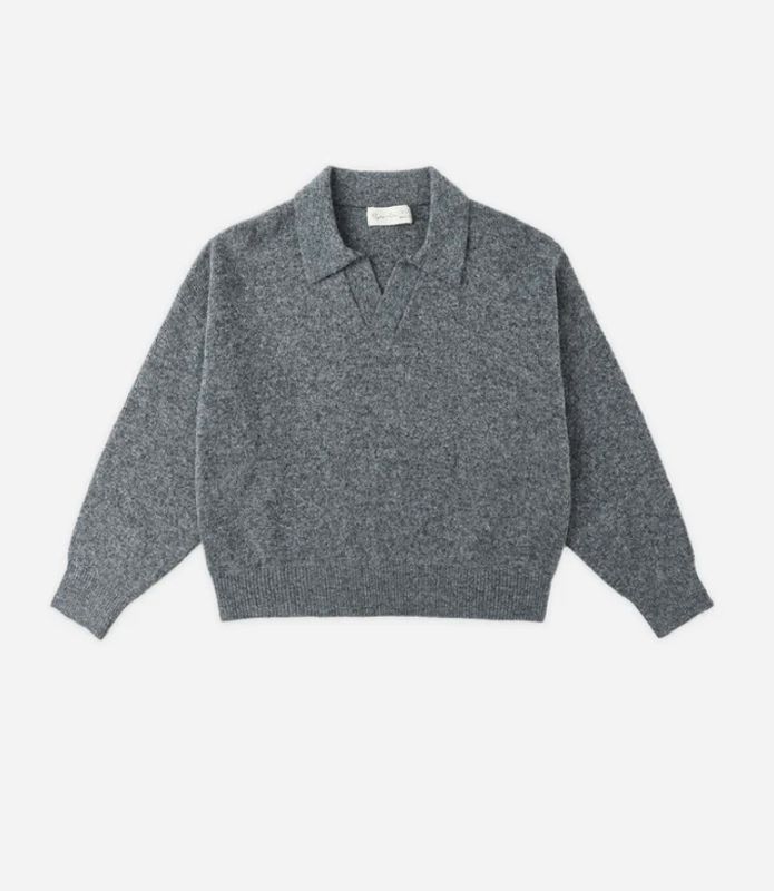 COLLARED SWEATER || HEATHERED GREY