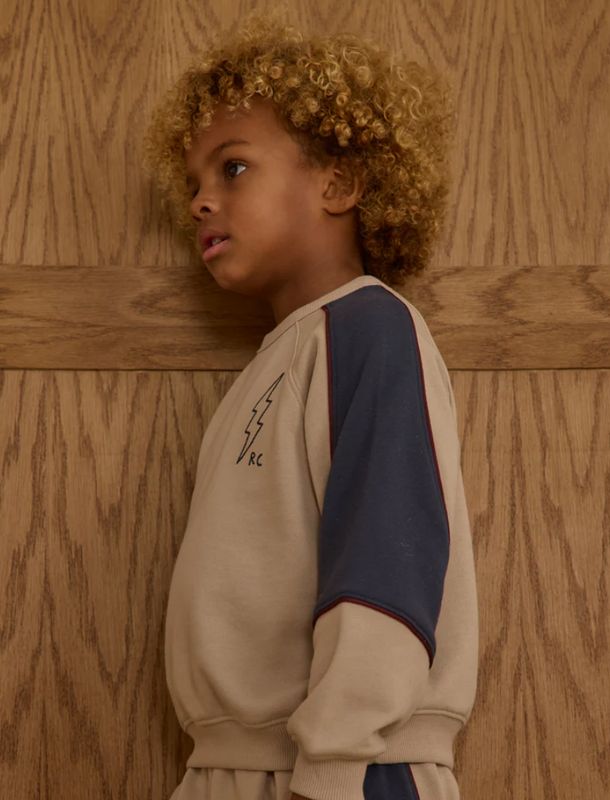 PANELED SWEATSHIRT || STONE