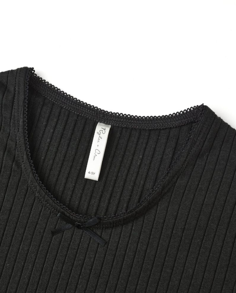 RIBBED LONG SLEEVE || BLACK