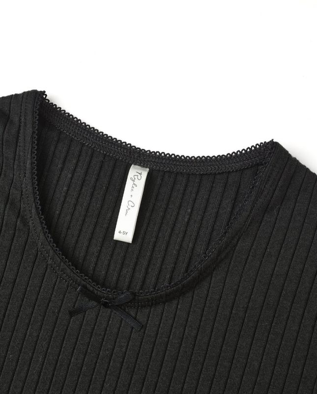 RIBBED LONG SLEEVE || BLACK