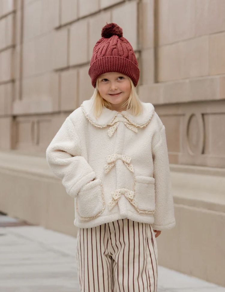 SHEARLING COLLARED COAT || NATURAL