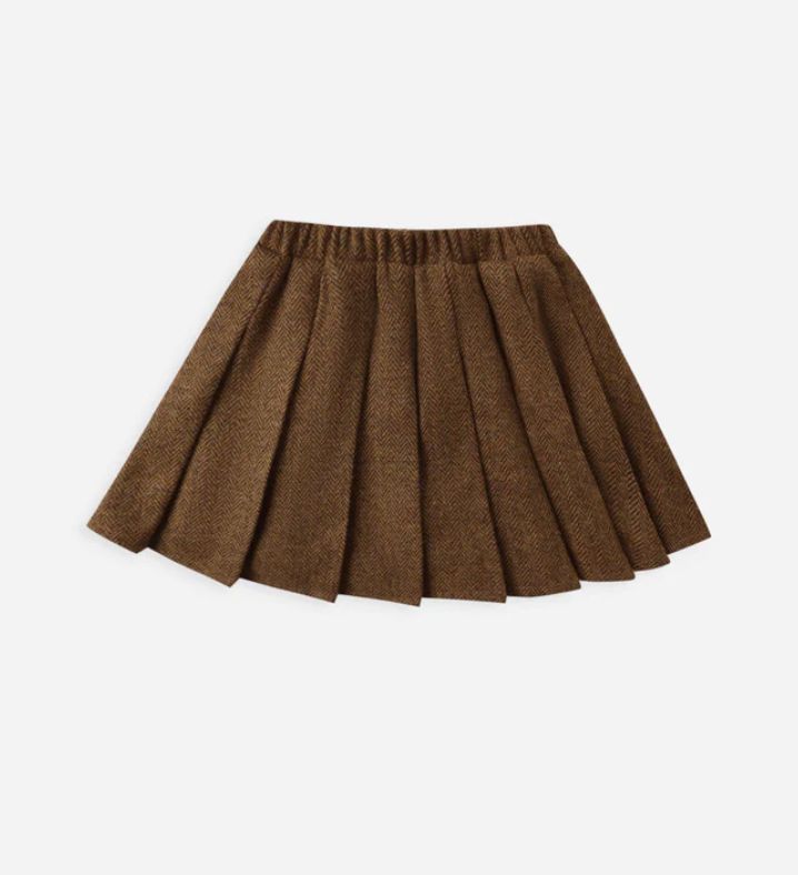 PLEATED MINI SKIRT || RUSTIC PLAID