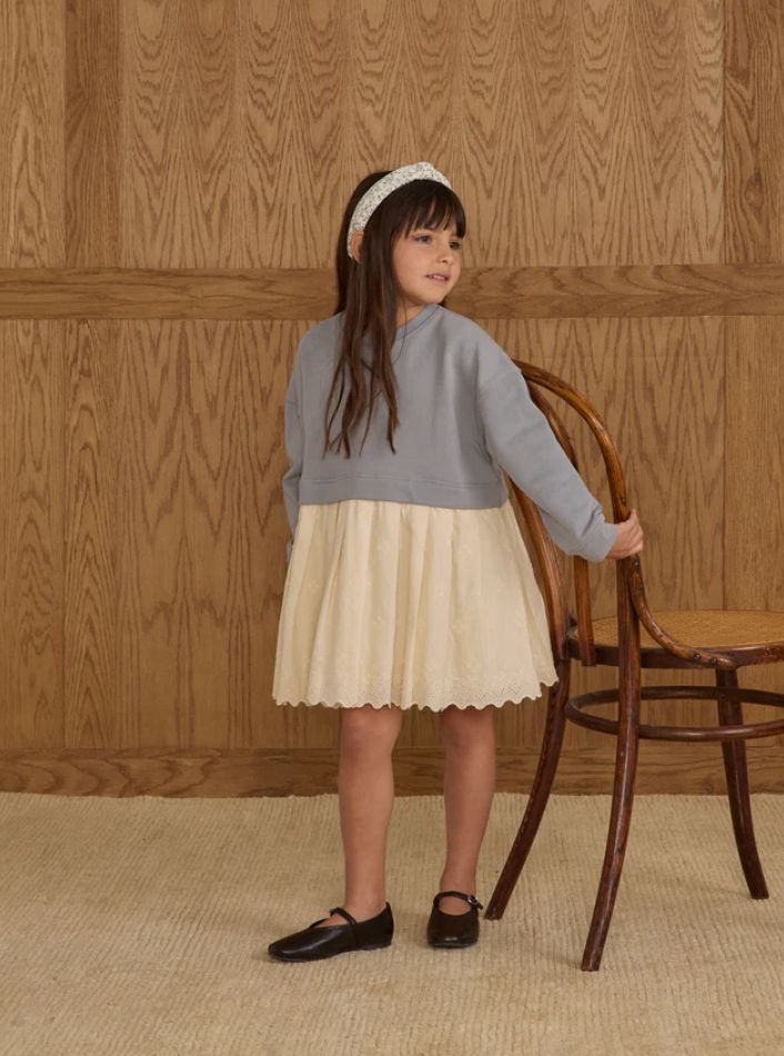 SWEATSHIRT DRESS || DUSTY BLUE