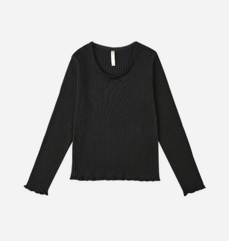 RIBBED LONG SLEEVE || BLACK