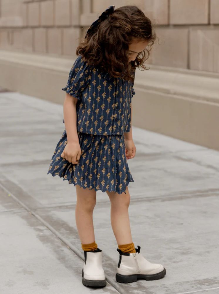 SMOCKED V MINI SKIRT || VINTAGE BLOOM
