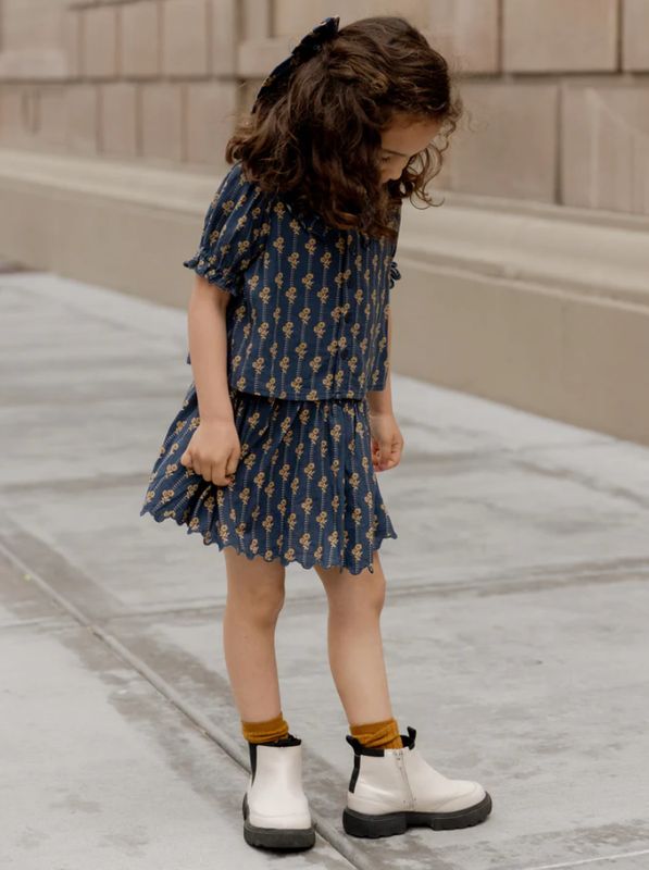 SMOCKED V MINI SKIRT || VINTAGE BLOOM