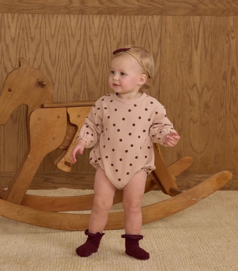 SPONGEY KNIT ROMPER || POLKA DOTS