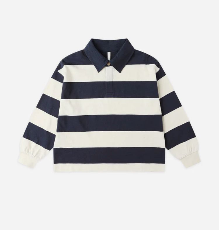 RUGBY POLO || NAVY STRIPE