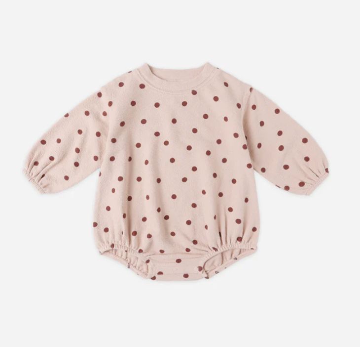 SPONGEY KNIT ROMPER || POLKA DOTS