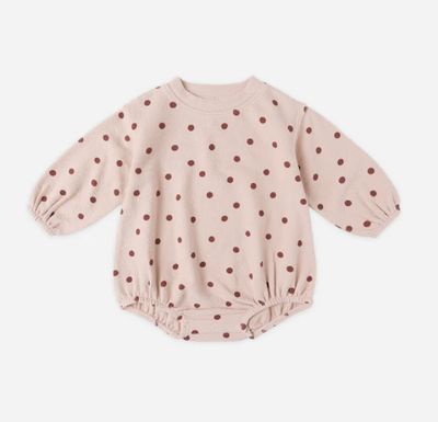 SPONGEY KNIT ROMPER || POLKA DOTS